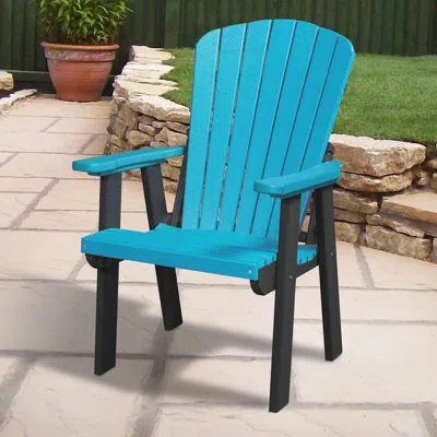 American Furniture Classics Os Home And Office Model 511arb Fan Back Chair In Aruba Blue With A Black Base, Made In The Usa