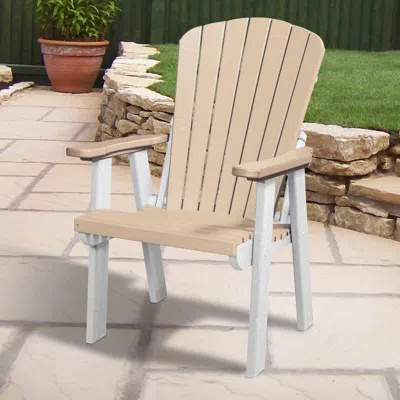 American Furniture Classics Os Home And Office Model 511wwwt Fan Back Chair In Weatherwood With A White Base, Made In The Usa In Neutral