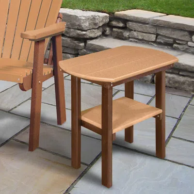American Furniture Classics Os Home And Office Model 525ctb Oval End Table In Cedar With A Tudor Brown Base, Made In The Usa