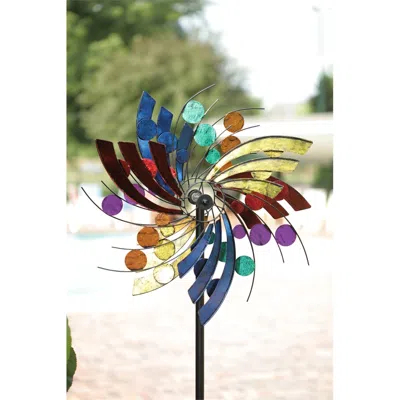 American Furniture Classics Polka Dot Plume Wind Spinner In Black