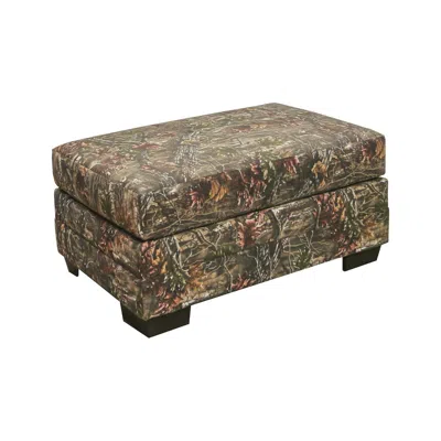 American Furniture Classics Rectangular Upholstered Ottoman In Superflauge Camo Fabric