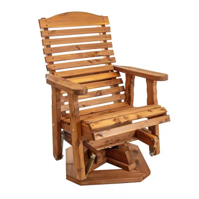 American Furniture Classics Slat Back Swivel Chair In Brown