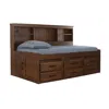American Furniture Classics Solid Pine Twin Daybed With 6 Sturdy Drawers In Classic Walnut