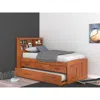 American Furniture Classics Twin Captains Bookcase Bed With 3 Drawers And A Twin Sized Trundle In Brown