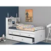American Furniture Classics Twin Captains Bookcase Bed With 3 Spacious Under Bed Drawers In White