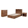 American Furniture Classics Twin Sized Bookcase Headboard And Twin Sized Platform Bed Combo In Mountain Oak