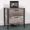 American Furniture Classics Two Drawer Night Stand With Metal Frame And Legs