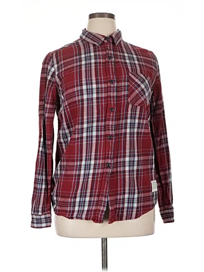 Pre-owned American Giant Long Sleeve Button Down Shirt In Burgundy