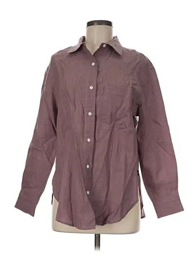 Pre-owned American Giant Long Sleeve Button Down Shirt In Burgundy