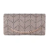 American Glamour Badgley Mischka Chevron Flap Beaded Clutch In Yellow