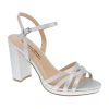 American Glamour Badgley Mischka Womens Kyleen Heeled Sandals In Silver