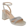 American Glamour Badgley Mischka Womens Leva Heeled Sandals In Silver