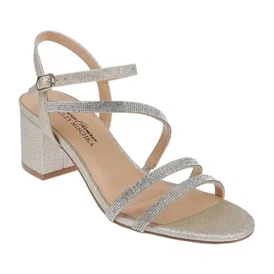 American Glamour Badgley Mischka Womens Londyn Heeled Sandals In Silver