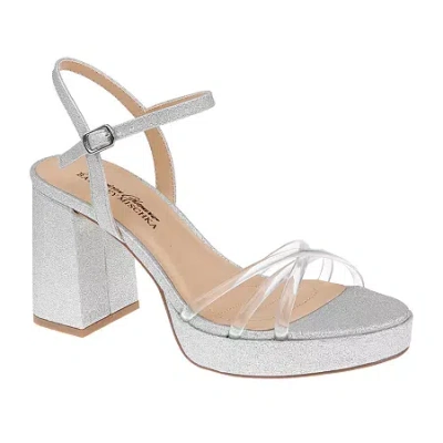 American Glamour Badgley Mischka Womens Madira Heeled Sandals In Metallic