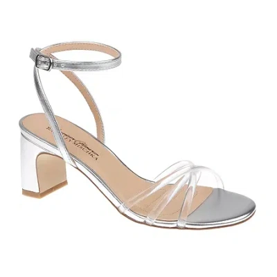 American Glamour Badgley Mischka Womens Maeve Heeled Sandals In Silver