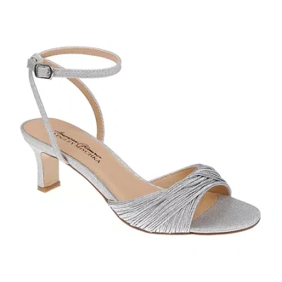 American Glamour Badgley Mischka Womens Maisie Heeled Sandals In Silver