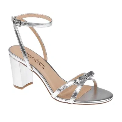 American Glamour Badgley Mischka Womens Millicent Heeled Sandals In Metallic