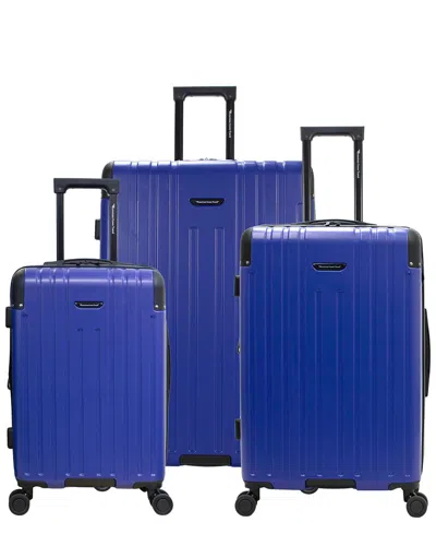 American Green Travel Expandable Forge 3-piece Hardside Expandable Spinner  Luggage Set In Blue