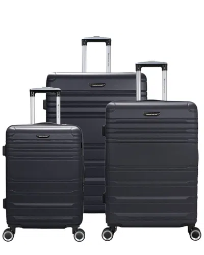 American Green Travel Expandable Harbor 3-piece Hardside Expandable Spinner  Luggage Set In Black