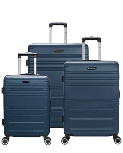 American Green Travel Expandable Harbor 3-piece Hardside Expandable Spinner  Luggage Set In Blue