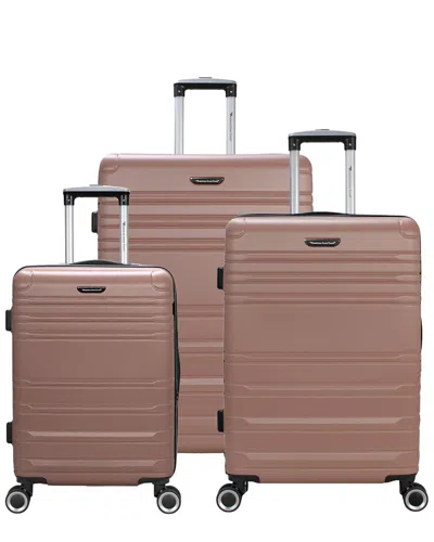 American Green Travel Expandable Harbor 3-piece Hardside Expandable Spinner  Luggage Set In Pink
