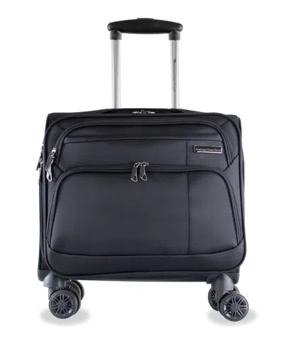 American Green Travel Jefferson 17" Carry-on Spinner Laptop Briefcase In Black