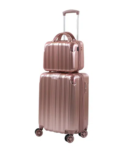 American Green Travel Melrose 2pc Cosmetic Luggage Set In Pink