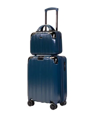 American Green Travel Melrose 2pc Cosmetic Luggage Set In Blue