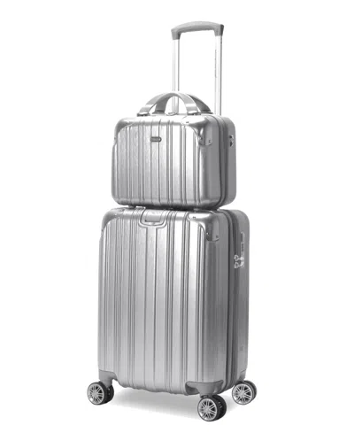 American Green Travel Melrose S Carry-on Vanity Luggage, Set Of 2 In Silver