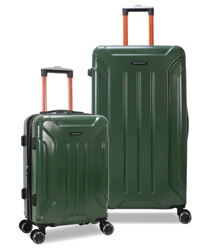 American Green Travel Optimus 2-piece Hardside Expandable Spinner Trunk Luggage Set In Green