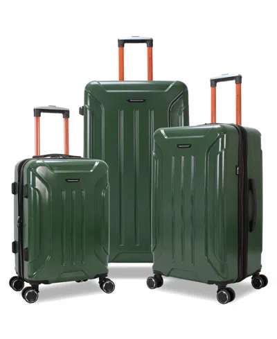American Green Travel Optimus 3-piece Hardside Expandable Spinner Trunk Luggage Set In Green