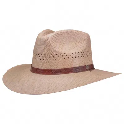 American Hat Makers Light Vented Sun Straw Hat Barcelona In Tan In Brown