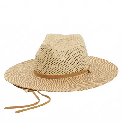 American Hat Makers Wide Brim Rancher Straw Sun Hat In Natural In White