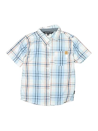 Pre-owned American Hawk Kids' Short Sleeve Button Down Shirt In Blue