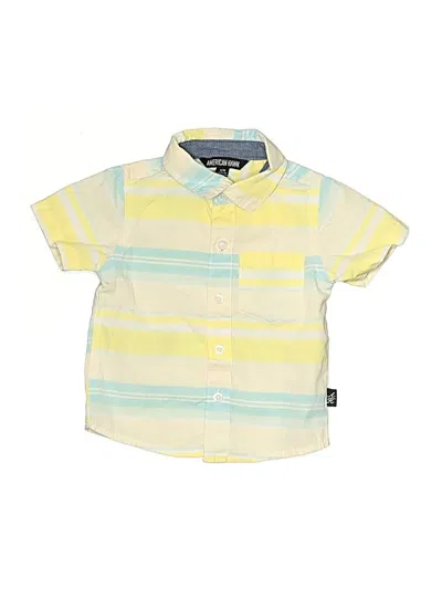 Pre-owned American Hawk Babies' Short Sleeve Button Down Shirt In Yellow