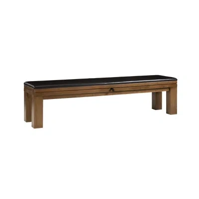 American Heritage Alta Leather Upholstered Storage Bench - Genuine Leather With Flip-top Compartment, Solid Wood Frame In Brushed Walnut