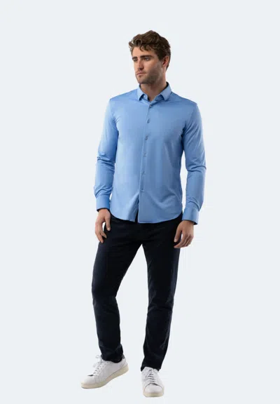 American Heritage Baby Blue Solid Shirt In Multi