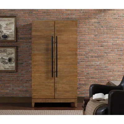 American Heritage Braxton Bar Cabinet – Solid Wood With Wine Storage, Mirror, Stemware Holders & Drawers