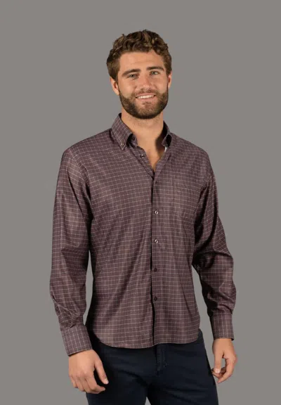 American Heritage Brown Square Print Shirt