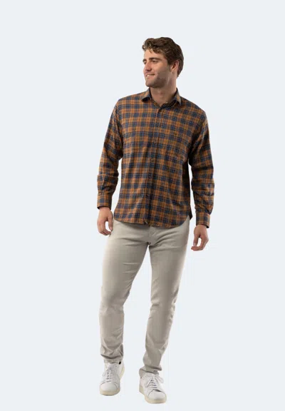 American Heritage Copper Brown Plaid Shirt In Multi