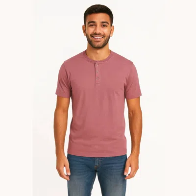 American Heritage Henley Top In Fuchsia In Pink