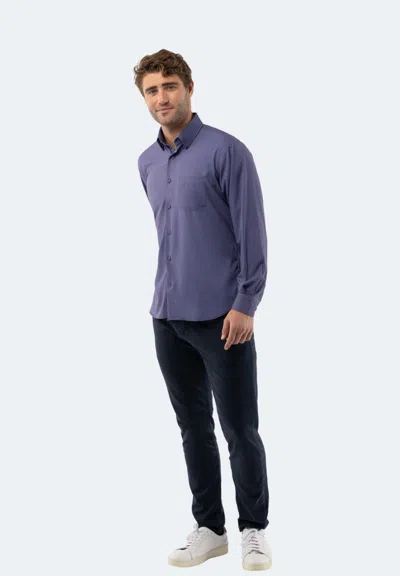 American Heritage Lilac Check Shirt In Blue