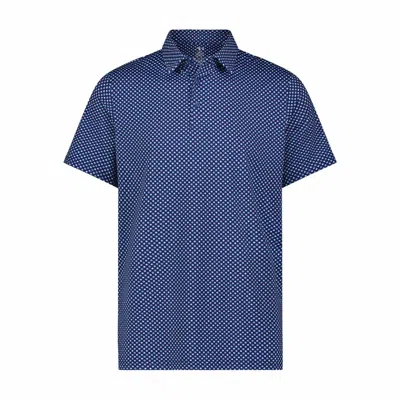 American Heritage Men's Performance Short Sleeve Shirt In Flower Geo In Blue