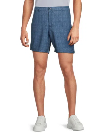 American Heritage Men's Textured Stretch Shorts In Blue