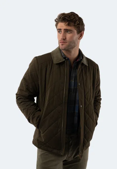 American Heritage Olive Quilted Coat In Green