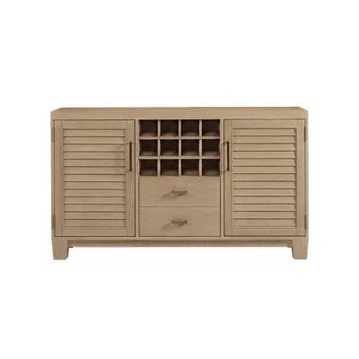 American Heritage Port Regal Bar Cabinet - White Oak Finish With Satin Brass Hardware, Stemware Holders, Bottle Opener In White Oak;white Oak