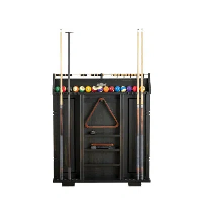 American Heritage Providence Rack - Solid Wood Pool Cue & Ball Holder With Built-in Scoring System And Ample Storage