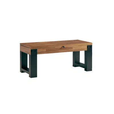 American Heritage Wood Flip Top Storage Bench In Brown