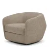 American Leather Berger Swivel Chair In Arther Oyster