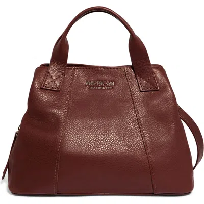 American Leather Co. Ada Tripe Entry Leather Crossbody Bag In Brown